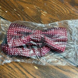 Kids Burgundy Polka Dot Bow Tie
